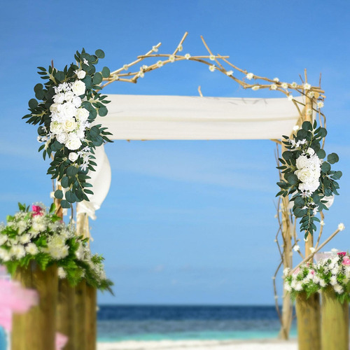 - Decoraciones De Telón De Fondo De Boda Con Guirnalda