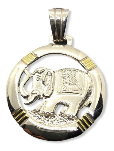 Dije Elefante Plata Y Oro (i5796)