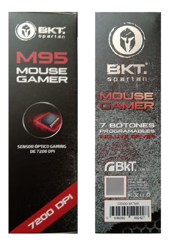 Imagen 5 de 6 de Mouse Usb Gamer Bkt M95 Spartan Rgb 7d Programable 7200dpi