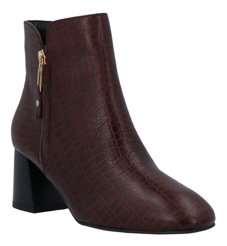 Botin Mujer Cuero Devoted Burdeo