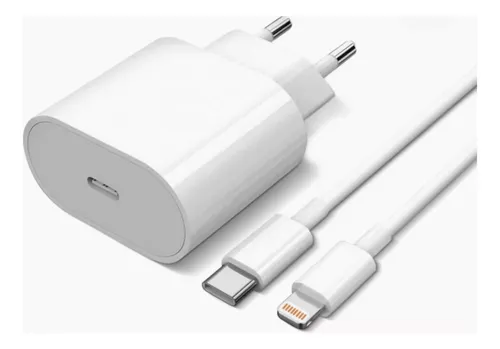 Ficha Cargador Carga Rapida Original Iphone + Cable Usb-c Blanco