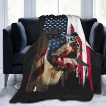 Comprar Manta De Vellón De Franela Bandera Americana Perro Pit Bull 