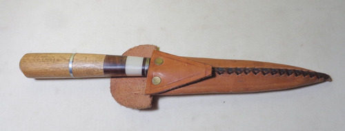 Cuchillo Artesanal Ranurado Con Funda De Cuero En Rosario (Usado)