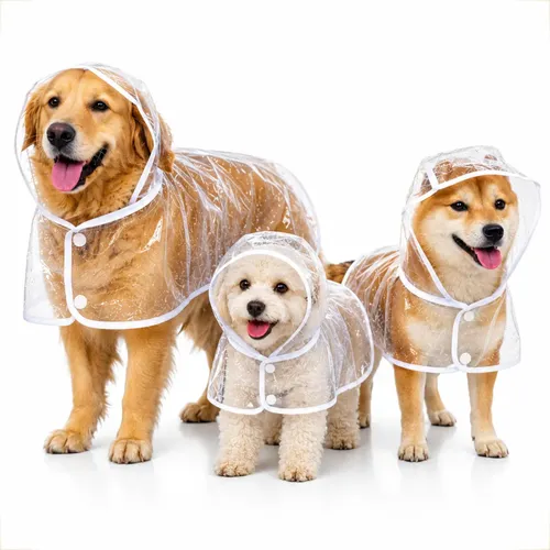 Capa De Chuva C/ Capuz Para Pet Cachorro Impermeável Passeio