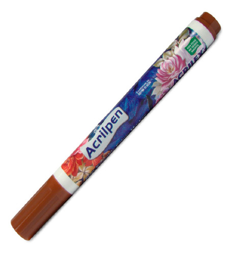 Caneta Para Tecido Acrilex Acrilpen 531 Marrom