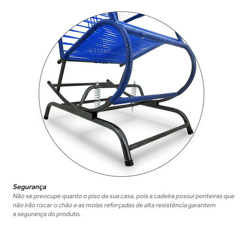 Imagem 5 de 7 de Cadeira De Balanço Varanda Área Cadeira De Fio Colorido