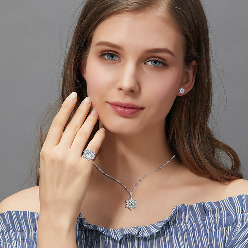 Juego De Collares Y Pendientes De Cristal Con Forma De Gota