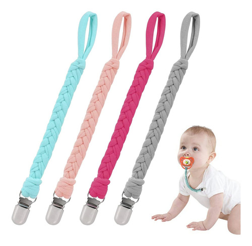 4 Pcs Clip De Chupete Para Niños Y Niñas Correas Para