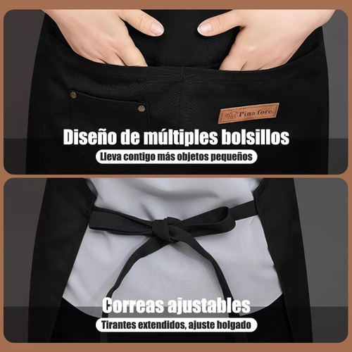 5 Pzs Mandil Cocina Chef Delantal Ajustable Multiusos
