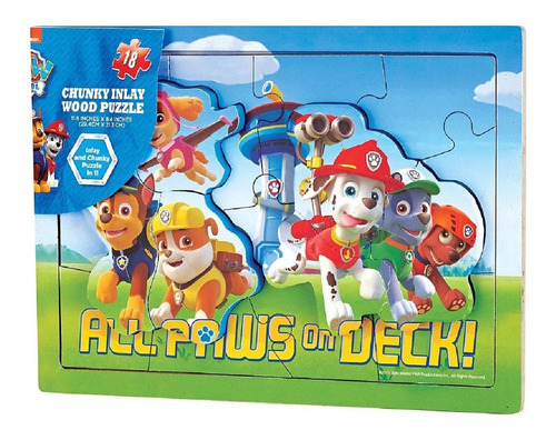 Rompecabezas Puzzle Paw Patrol 18 Pizas De Madera