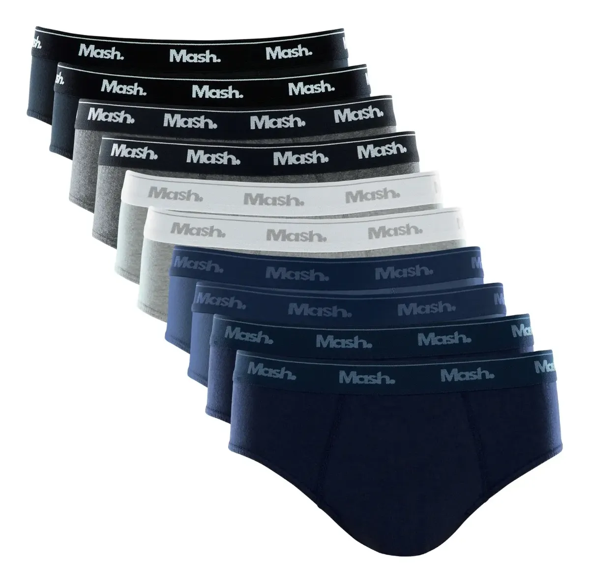 Kit Com 10 Cuecas Slip Mash Básica Masculina Algodão 😱