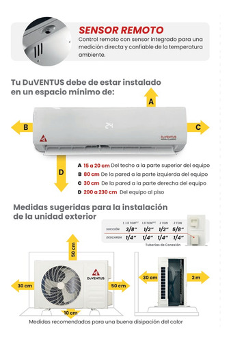 Minisplit Duventus Nova Classic Frio 1 Tonelada (12000 Btu) Blanco