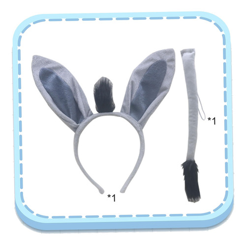 Disfraz De Burro 2pcs, Adorables Disfraces De Halloween Para La Piel Con La Diadema, Cola De Bricolaje Ajustable, Costura De Costos De Animales Para
