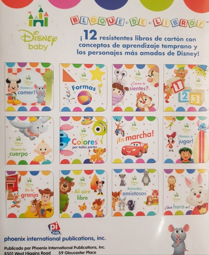 Mi Primera Biblioteca 12 Libros Disney Baby Pasta Dura