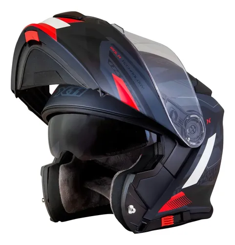 シャルル EX M3 2本 Capacete Escamoteável X11 Turner Prisma 2 Cinza/Verm com Óculos