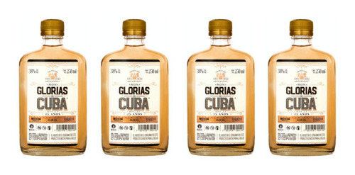 Pack De 4 Ron Glorias De Cuba Oro 250 Ml