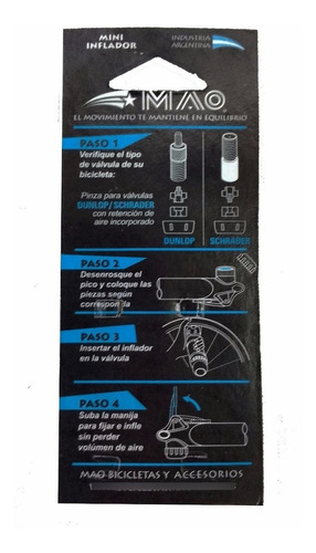 Imagen 5 de 6 de Inflador Para Bicicleta - Mao Mini Pack 10 Unidades