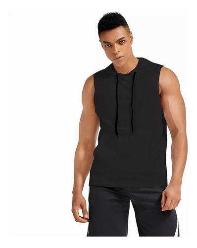 Camiseta Sin Mangas Con Capucha Para Hombre Fitness Deportes