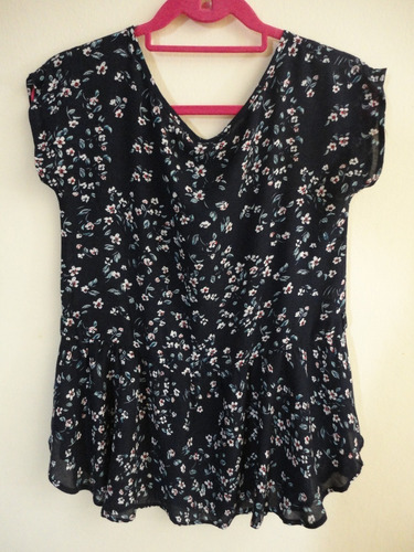 Blusa Aeropostale Azul Flores Vuelos