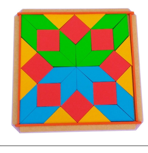 Permanecer Debería Rosa Mosaico Formas Geométricas Brinquedo De Madeira 32 Peças | Parcelamento sem  juros