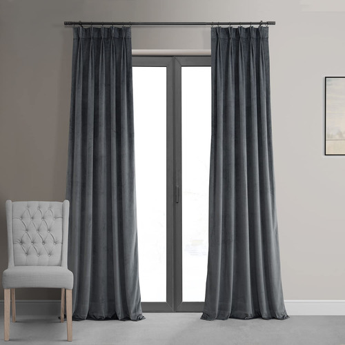 Cortinas Opacas De Terciopelo 63 X 213 Cm Para Sala Y Dormit