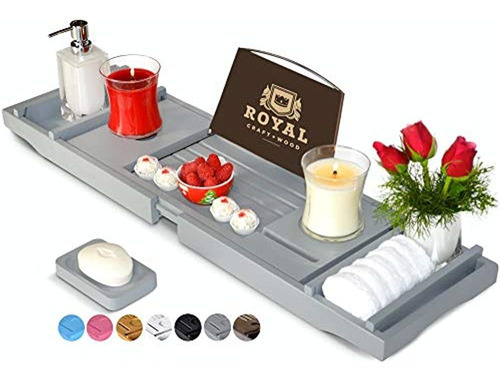 Bandeja Para Caddy De Lujo Royal Craft Wood Bamboo Bath Con