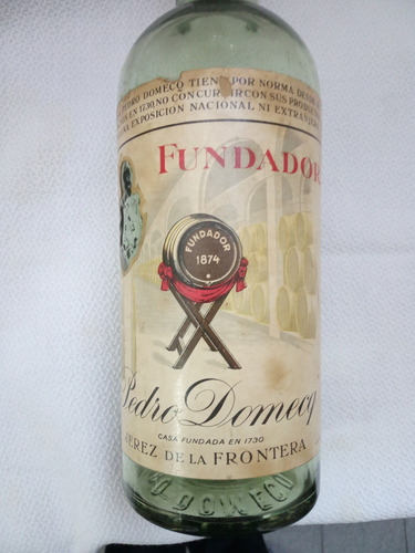 Botella Antigua (1960 Aprox.) De Jerez Pedro Domecq, España. (Usado)