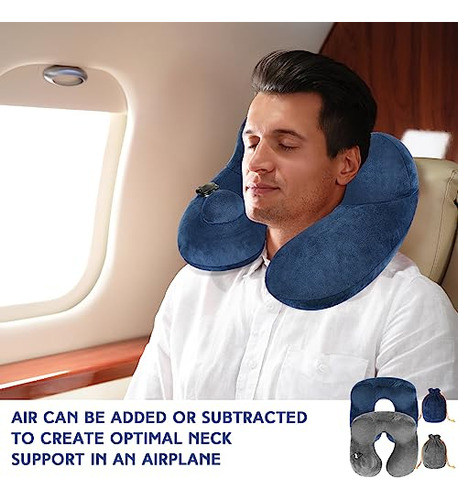 Almohadas Inflables De Viaje, 2 Unidades, Suave Y Compacta