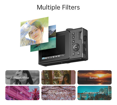Cámara Digital Compacta Andoer 1080p Y Videocámara De 48 Meg