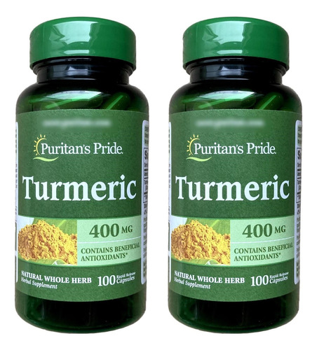 Curcuma Turmeric 400 Mg 200caps - Unidad a $325