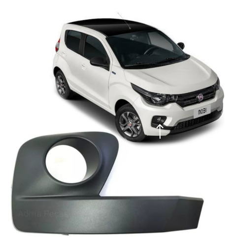 Moldura Milha Mobi Easy 2017 2018 2019 2020 Lado Direito