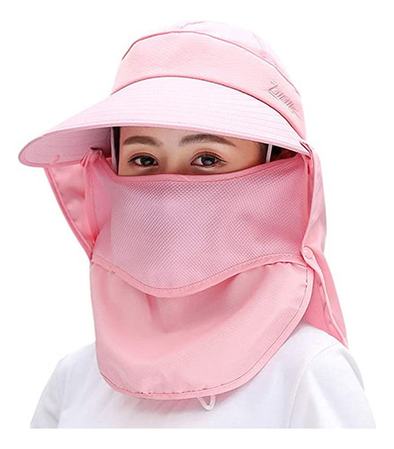 Sombrero De Sol Anti-uv For Mujer Que Cubre Toda La Cara Y