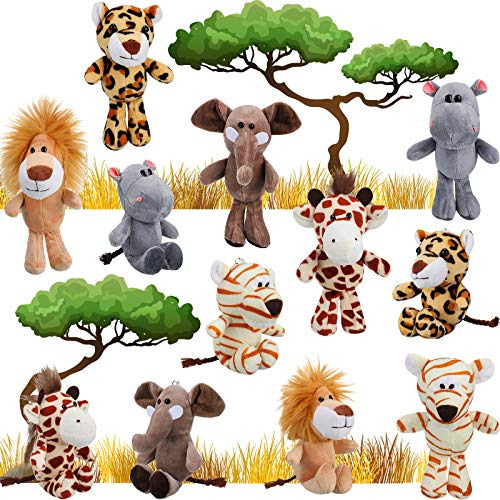 12 Piezas Mini Bosque Sofocado Animales Jungle Animal Plush
