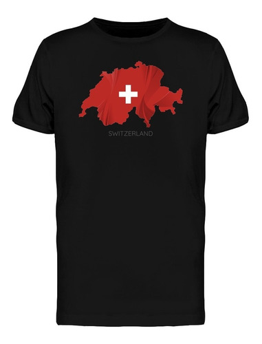 Mapa De Suiza Con Fondo De Bandera Camiseta De Hombre
