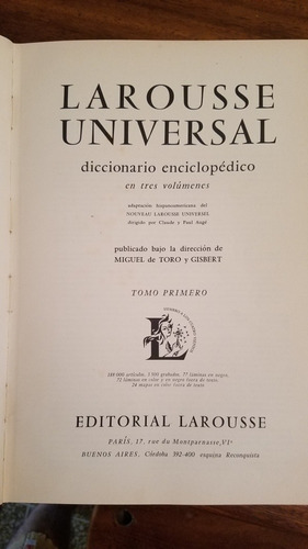 Larousse Universal Ilustrado En Tres Volumenes