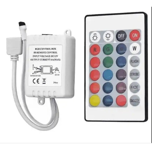 Imagem 5 de 9 de Cabo Led Fita Rgb Com Controle 1 Metro Montado Gamer Pc