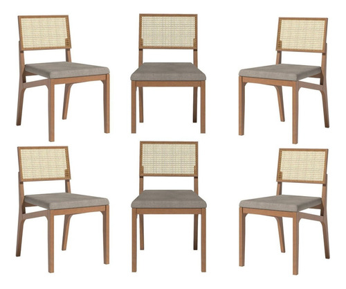 Conjunto 6 Cadeiras Sem Braço King Casa Contemporânea Wt