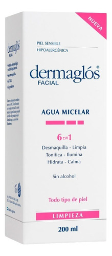 Agua Micelar Dermaglos 6 En 1 X 200 Ml