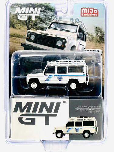 Mini Gt Land Rover Defender 110 Safari Martini Racing #558 Color Blanco