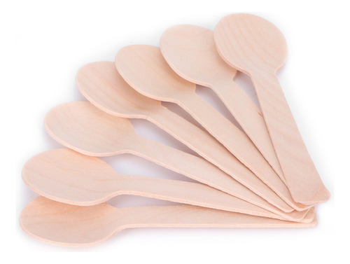 Cucharas Desechables De Madera Para Helado De Cocina, 100 Un