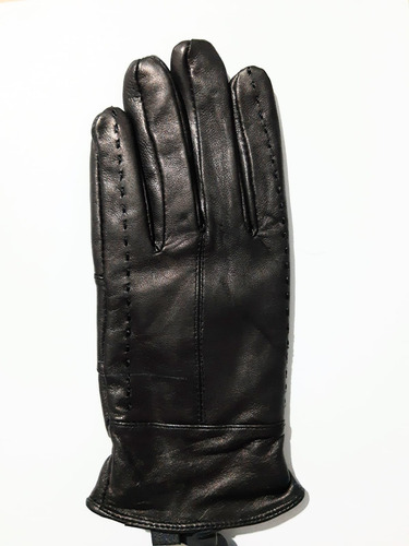 Paquete De 5 Pares Guantes De Piel De Cabra Negros, P/ Dama Negro Lisa
