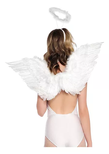 Alas de ángel guardián blanco, 25 x 20 pulgadas (1 unidad), accesorio  perfecto para disfraz, elegancia celestial, perfecto para fiestas temáticas
