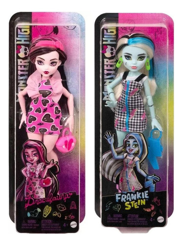 2x Boneca Monster High Draculaura E Frankie Stein - Mattel
