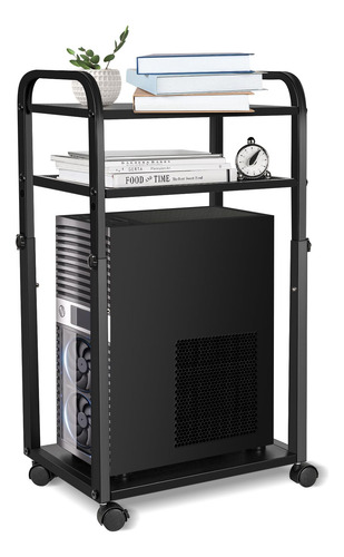 Soporte De Torre De Computadora Ajustable Con Ruedas Bloquea