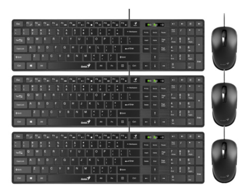 Pack X3 Combo Kit Teclado Y Mouse Usb Genius C126 Mayoristas