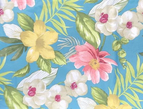 Mantel De Flanela De Vinilo Con Diseño De Orquídeas Tropical