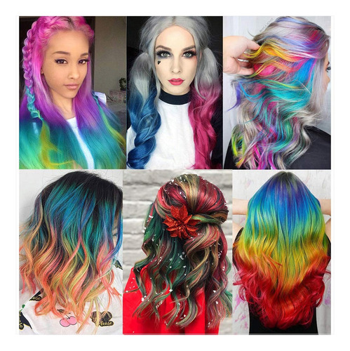 Peine De Pintura De Colores Con Tiza Pastel Para Cabello, 6