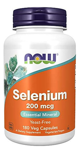 Now Foods Selenium 200 Mcg Vcaps, 180 Ct (180)