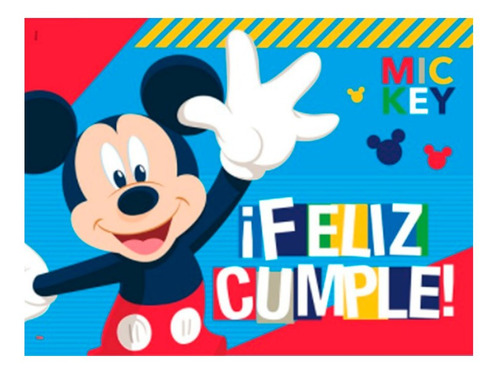 Cartel Feliz Cumple Mickey Producto Oficial 