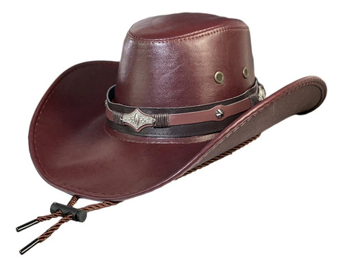 Sombrero De Vaquero Con Correa Ajustable Para La Barbilla,